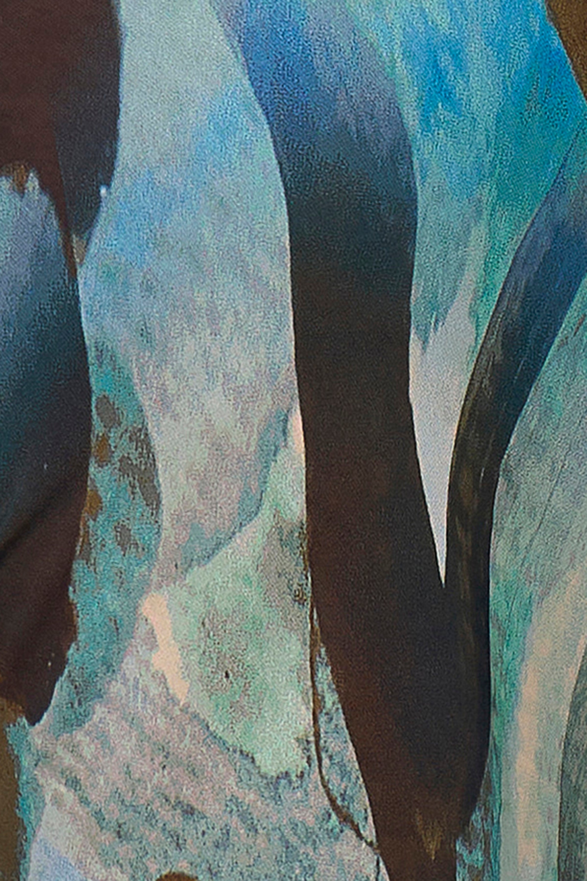 Green Printed Maxi Skirt