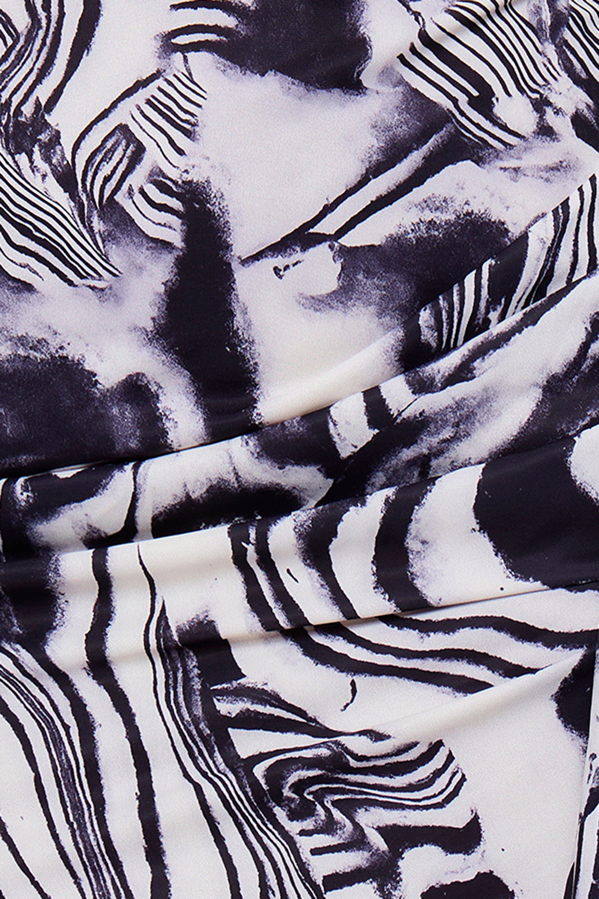 Black Printed Cowl Midi Dress