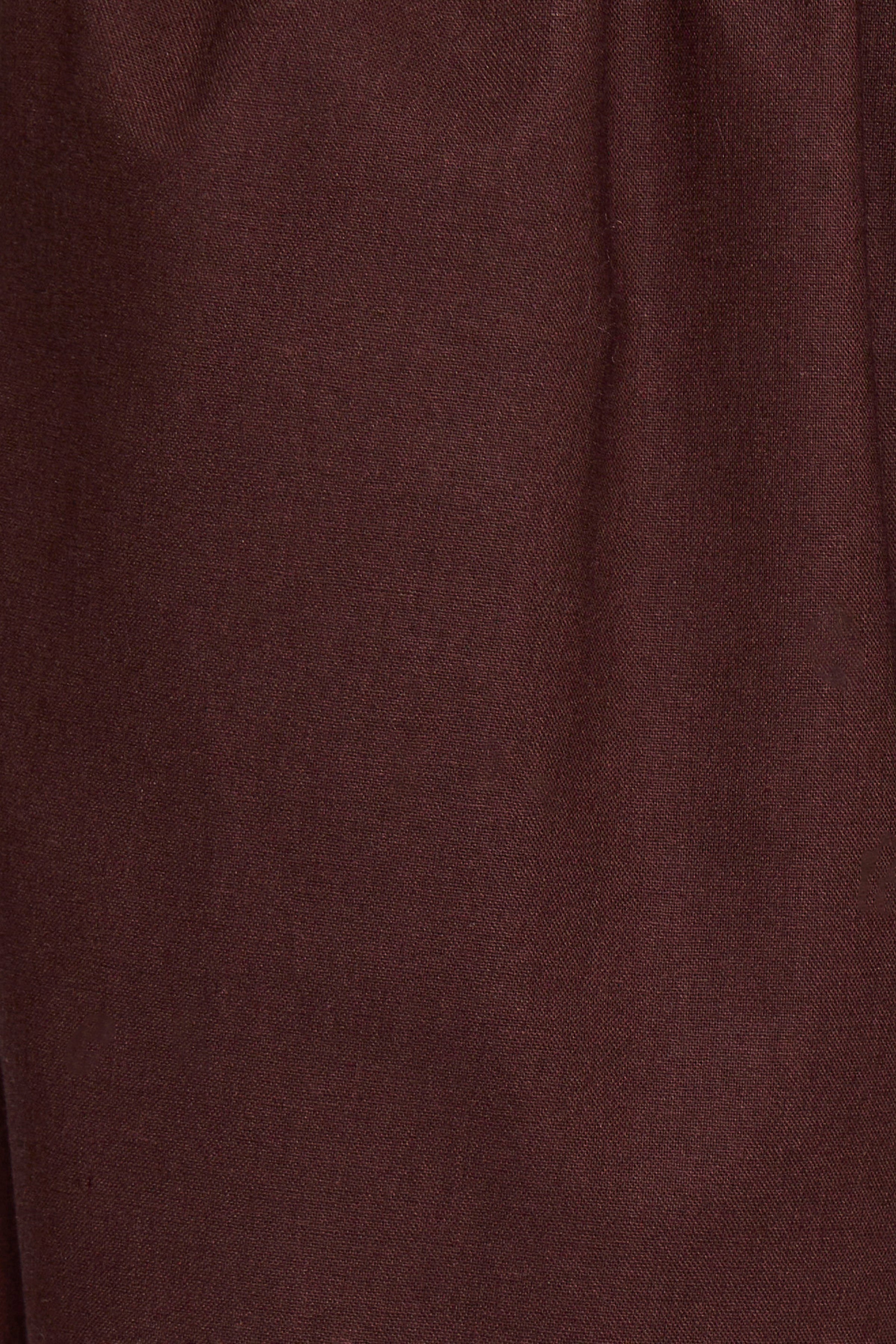 Brown Linen Blend Wide Trouser