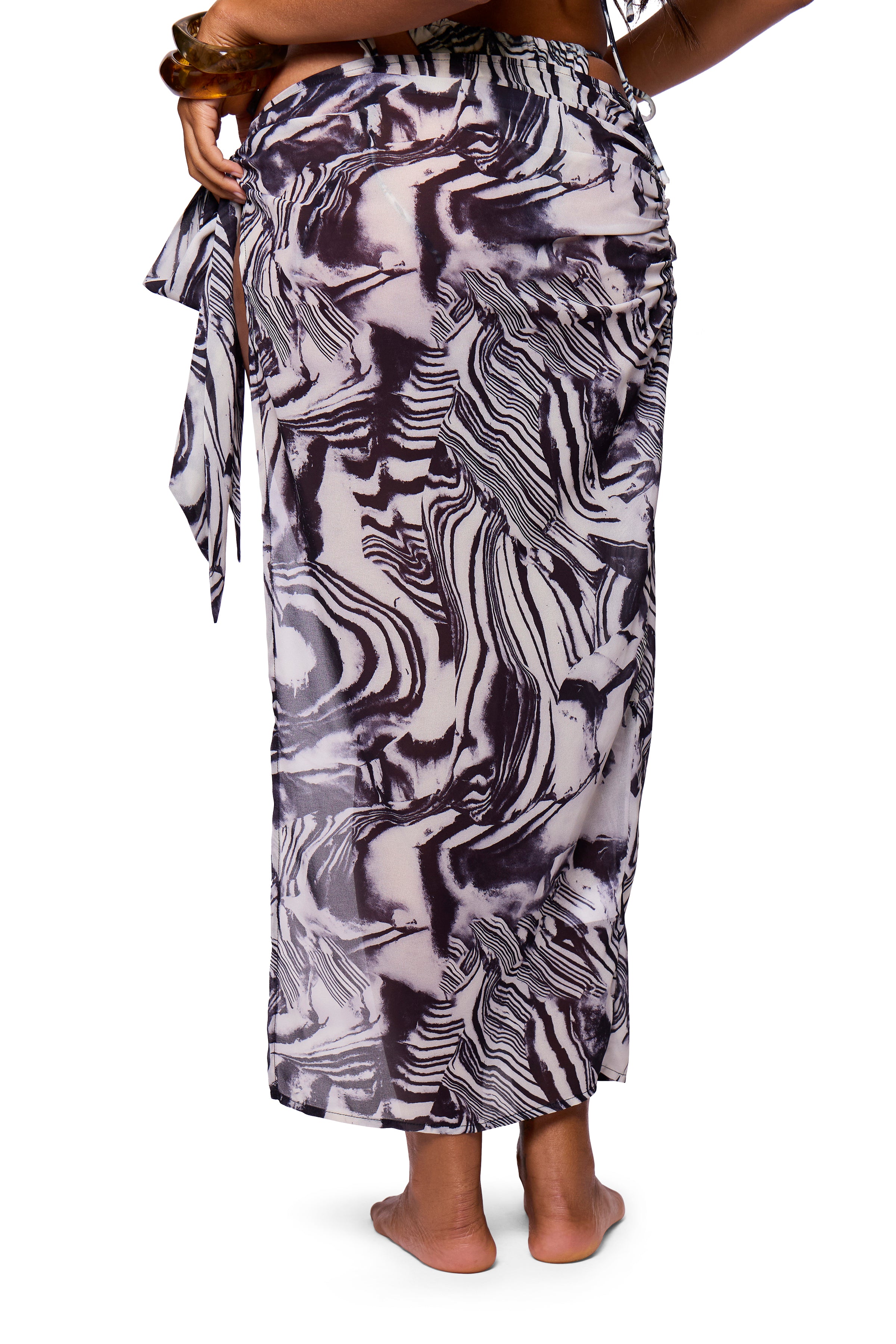 Black Printed Sarong Print