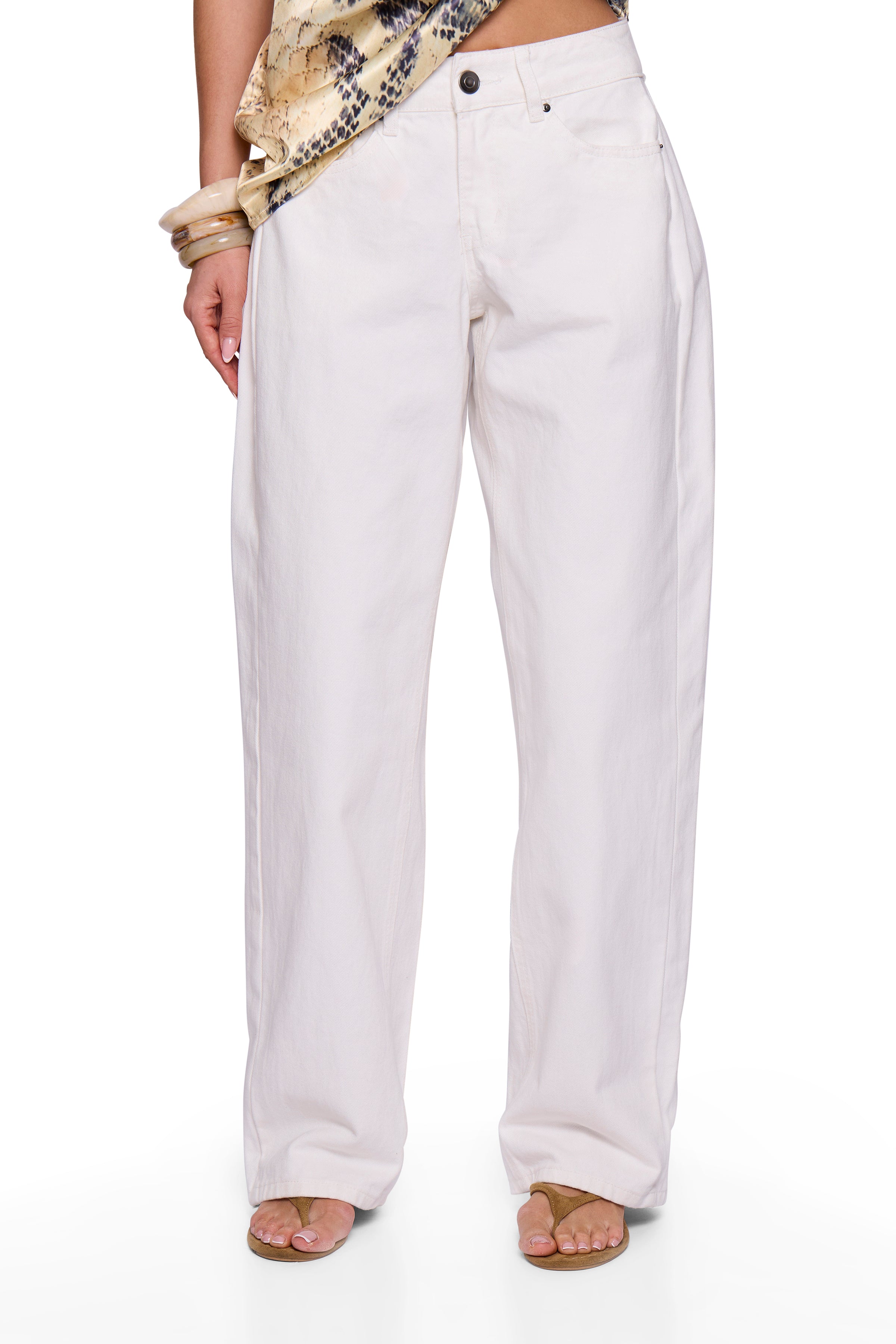 White Denim Barrel Jean