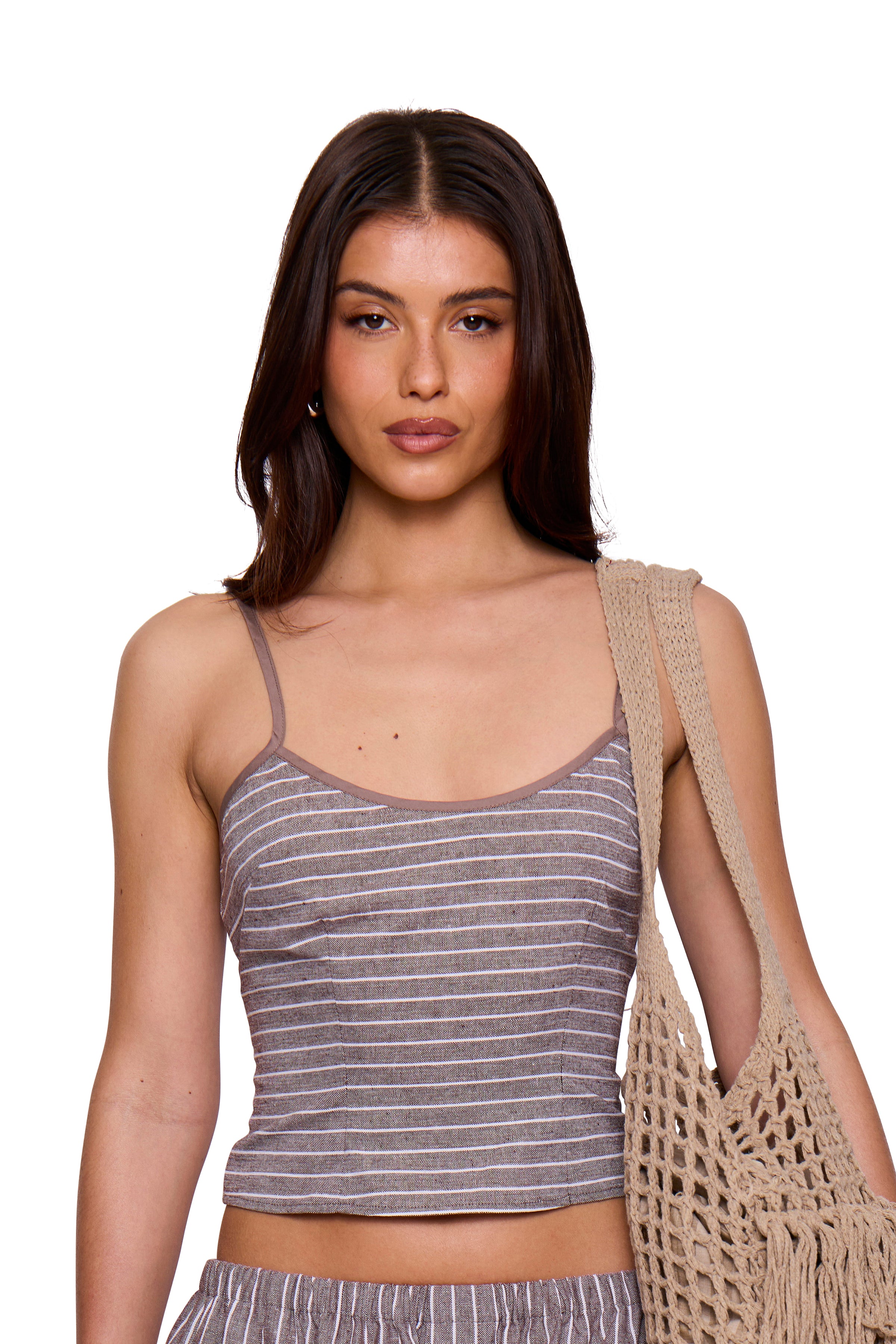 Brown Pinstripe Cami