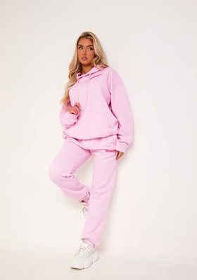 Tori Pink Oversized Graphic Detail Joggers