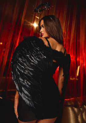 Cici Black Halloween Angel Feather Wings