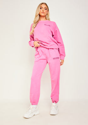 Imogen Pink Missy Empire Text Oversized Joggers