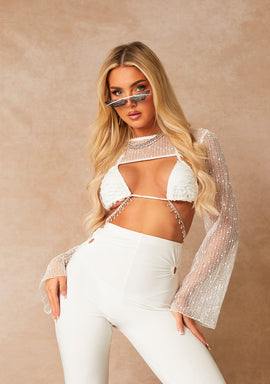 【専用】Kylie Toasted Marshmallow 3本 & fenty Kylie White Ruffle Diamante Trim Bikini Top | Women's White