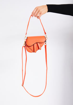 Sadie Orange Mini Saddle Bag
