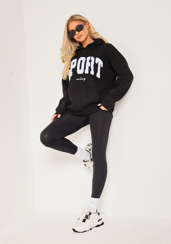 Hollie Black Borg Oversized Sport Hoodie