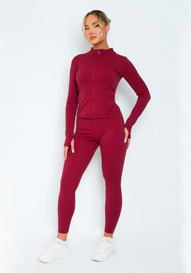 Lacey Burgundy Active Leggings