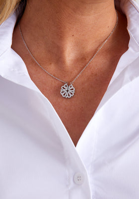 Taya Silver Four Leaf Clover Pendant Necklace