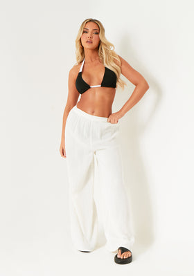 Angelica White Relaxed Wide Leg Trouser