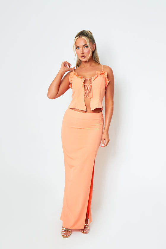 Sophia Coral Maxi Skirt