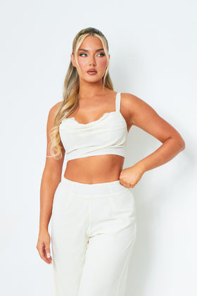 Lauren Lemon Drape Front Crop Top