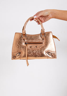 Abigail Bronze Metallic Mini Grab Bag