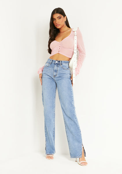 Light pink discount sheer cardigan