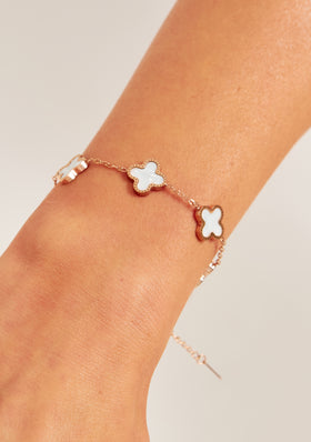 Cassia White Flower Detail Bracelet