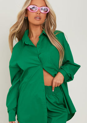 Jessie Green Cotton Oversized High Waisted Runner Shorts
