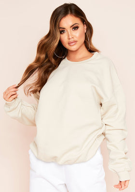 Lena Sand Oversized Sweatshirt