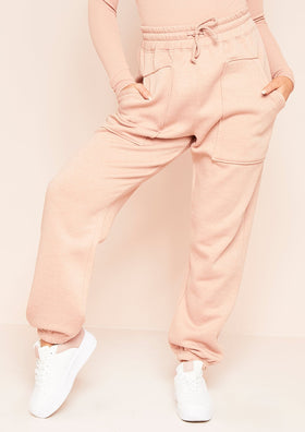 Romy Dusty Rose Pocket Front Oversized Joggers