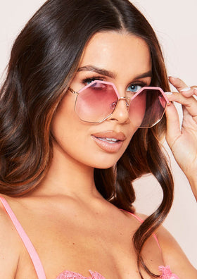 Indi Pink Octagon Sunglasses