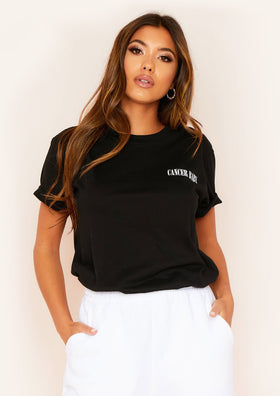 Anah Black Cancer Baby Slogan Horoscope T-Shirt