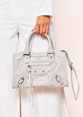 Lola Grey Faux Leather Mini Bag