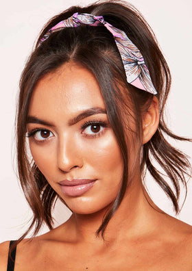 Fiona Pink Printed Tie Scrunchie