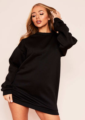 Ismay Black Oversized Sweater Dress