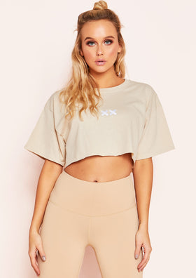 Trixie Nude Branded Cropped T-Shirt