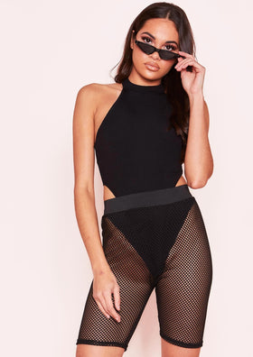 Paris Black Fishnet Cycle Shorts