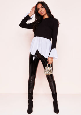 Jessie Black Layered Look Jumper Shirt