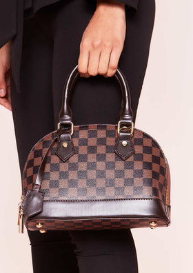 Justine Brown Check Tote Bag