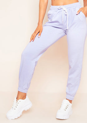 Marie Lilac Drawstring Casual Joggers