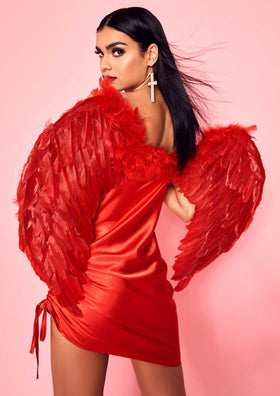 Cici Red Halloween Feather Wings