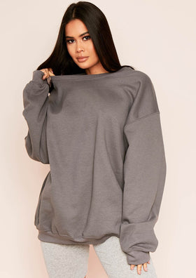 Lena Charcoal Oversized Sweatshirt