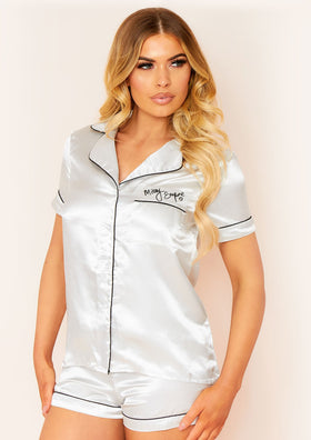 Miley Grey Missy Empire Piping Detail Shorts Pyjama Set