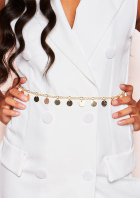 Valerie Gold Disk Chain Belt