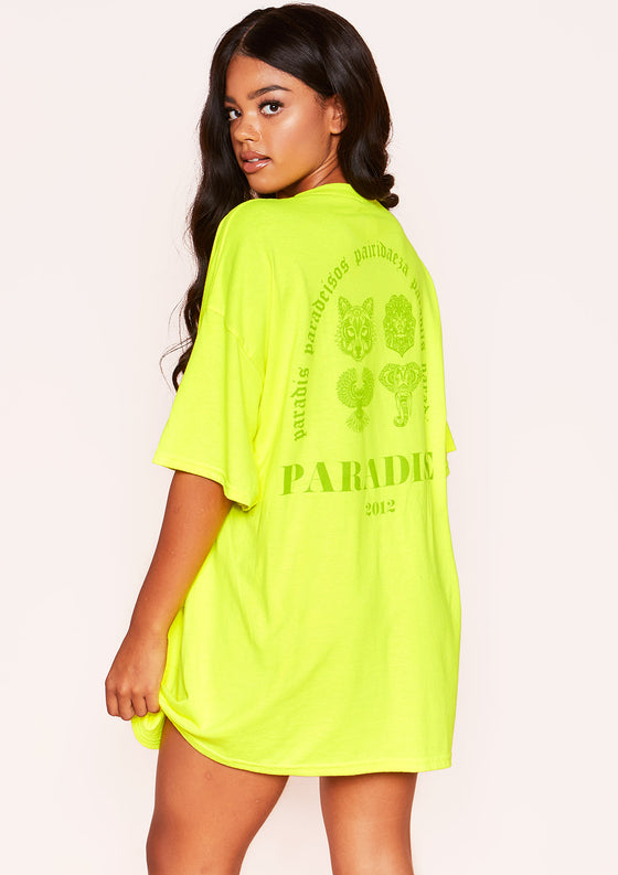 Datum klart Legitimationsoplysninger Heidi Neon Yellow Graphic Oversized T-Shirt | Missy Empire – MISSYEMPIRE