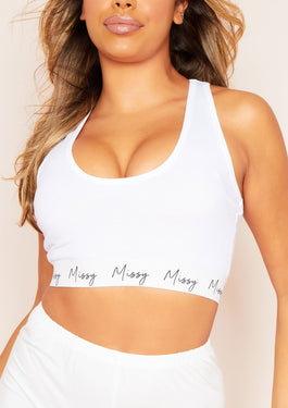 Kimberly White Missy Empire Racer Back Crop Top