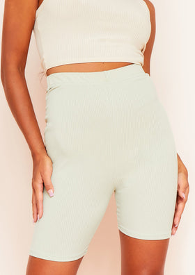 Violet Sage Ribbed Cycle Shorts