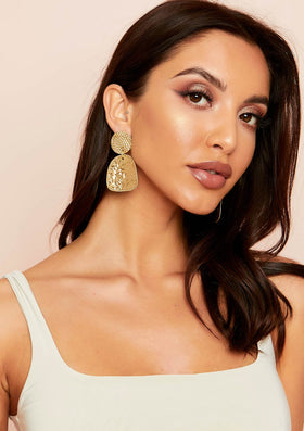 Zaylee Gold Crushed Drop Earrings