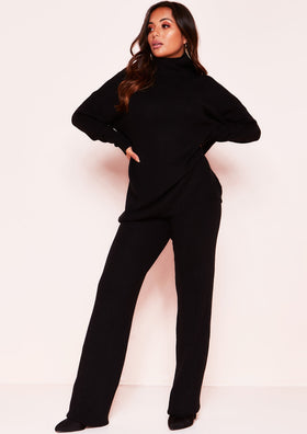 Helena Black Knit Roll Neck Co-ord Set