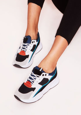 Kia White Multi Chunky Trainers