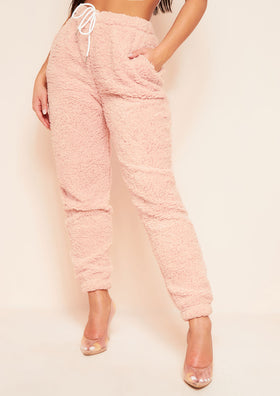 Patia Pink Teddy Borg Joggers