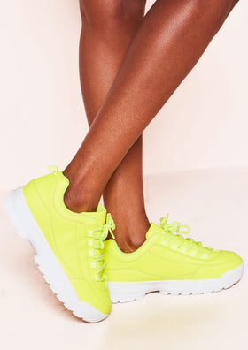 Kinsley Neon Yellow Chunky Trainers