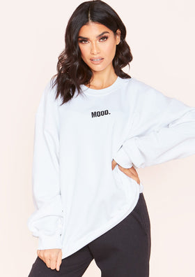 Scarlet White Mood Slogan Oversized Sweatshirt
