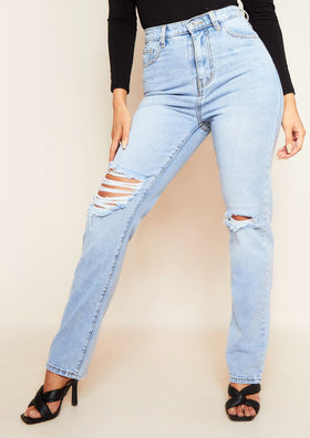 London Light Wash Ripped Jeans