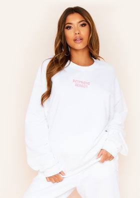 Koletta White Boyfriend Season Oversized Sweatshirt