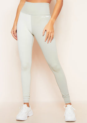 Myra Green Missy Sport Colour Block High Waisted Gym Leggings