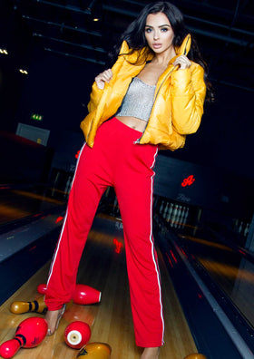 Kristy Red Stripe Straight Leg Trouser